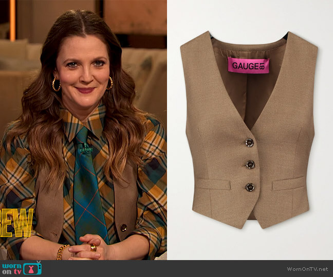 Toluca wool and cashmere-blend vest by Gauge81 worn by Drew Barrymore on The Drew Barrymore Show