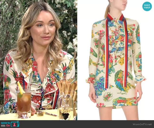 Gucci Floral Dress worn by Flo Fulton on The Young and the Restless