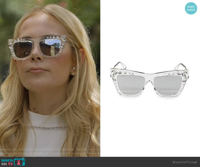 Bee Cat Eye Sunglasses by Jimmy Choo worn by Kameron Westcott on The Real Housewives of Dallas