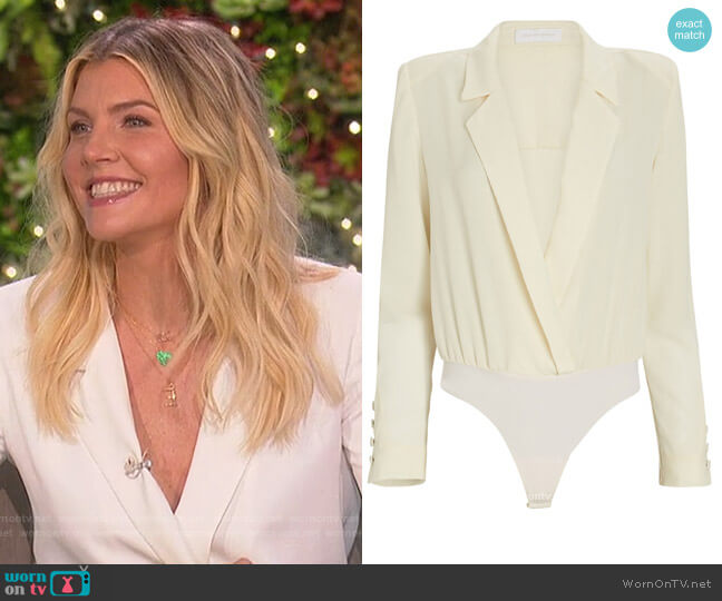 Etta Crepe Blazer Bodysuit by Jonathan Simkhai worn by Amanda Kloots on The Talk