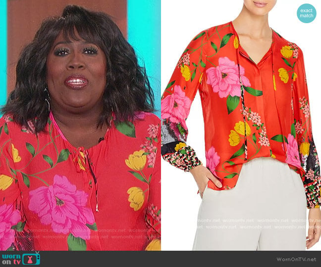 Noelle Floral Print Blouse by Kobi Halperin worn by Sheryl Underwood on The Talk