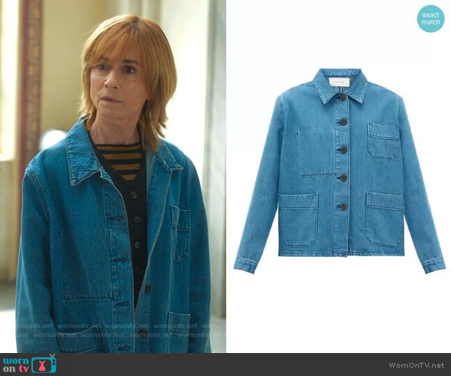 The Row Patch Pocket Denim Jacket worn by Arpi Meskimen (Holly Hunter) on Mr Mayor