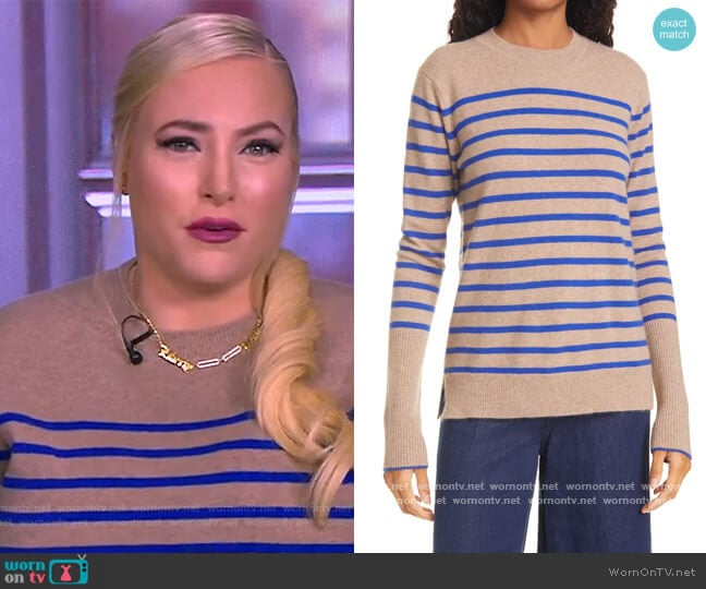 AAA Lean Lines striped cashmere sweater by La Ligne worn by Meghan McCain on The View