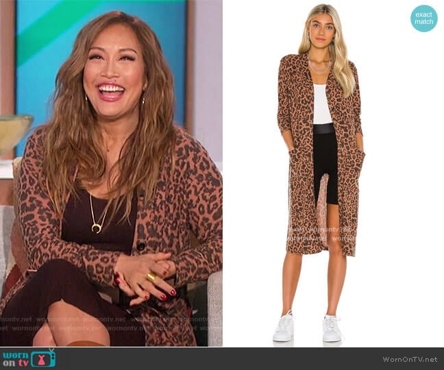 Brushed Dean Cardigan by LNA worn by Carrie Inaba on The Talk