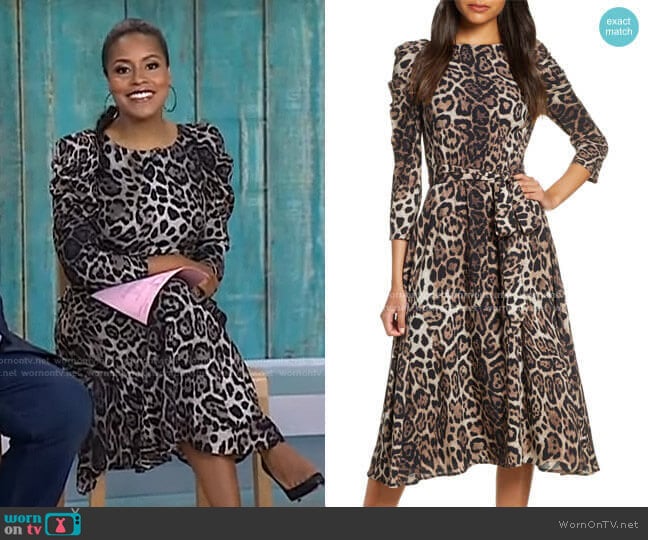 WornOnTV: Sheinelle’s leopard print puff sleeve dress on Today ...