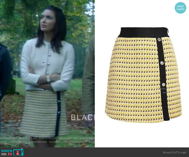 Jisidore Tweed Skirt by Maje worn by Bess (Maddison Jaizani) on Nancy Drew