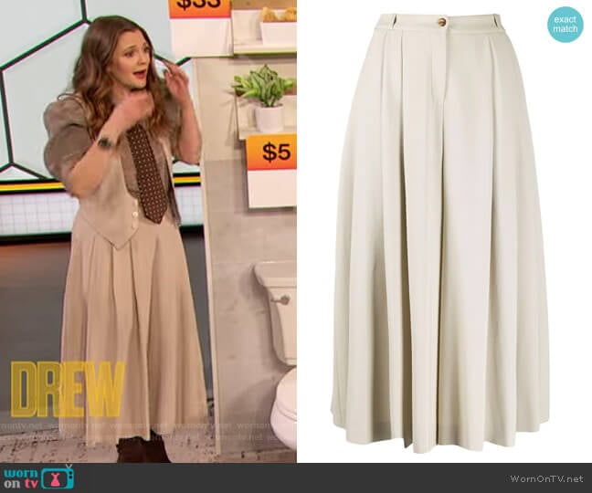 Pleated High-waisted Culottes by Michael Kors Collection worn by Drew Barrymore on The Drew Barrymore Show