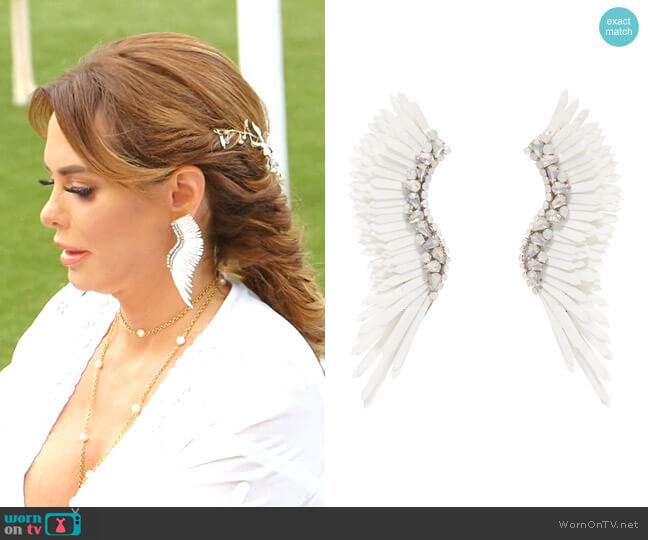 Mega Madeline Pearly Winged Earrings by Mignonne Gavigan worn by D’Andra Simmons on The Real Housewives of Dallas