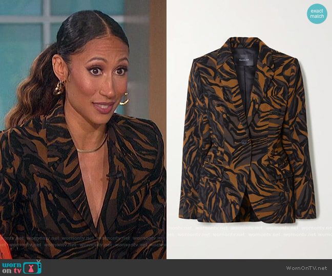 WornOnTV: Elaine’s brown tiger stripe blazer on The Talk | Elaine ...