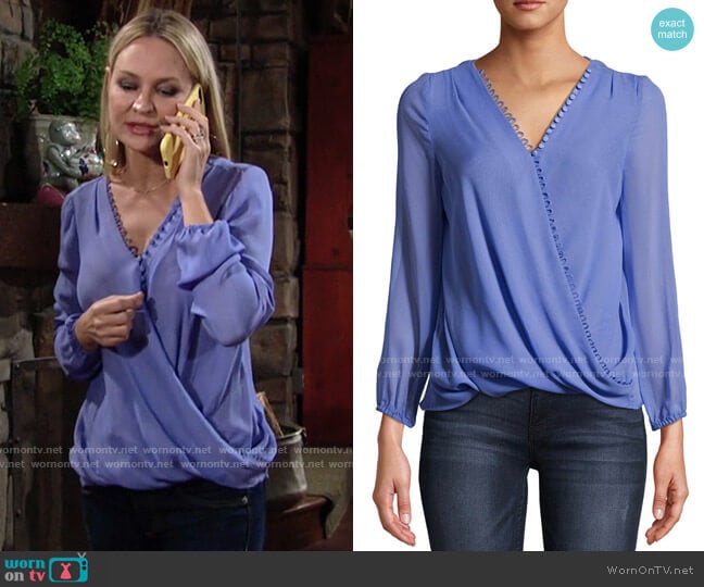 Nicole Miller Silk-Blend Top worn by Sharon Newman (Sharon Case) on The Young and the Restless