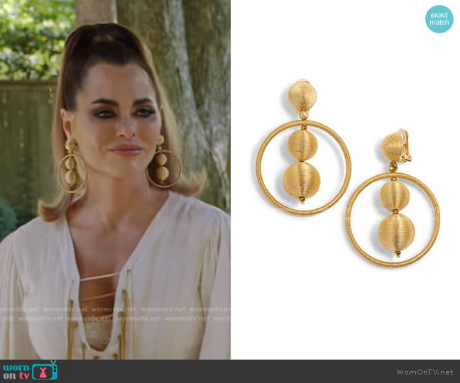 Double Ball Hoop Earrings by Oscar de la Renta worn by D’Andra Simmons on The Real Housewives of Dallas