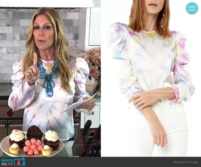 Penelope Tie-Dye Puff-Sleeve Blouse by Generation Love worn by Jill Martin on Today