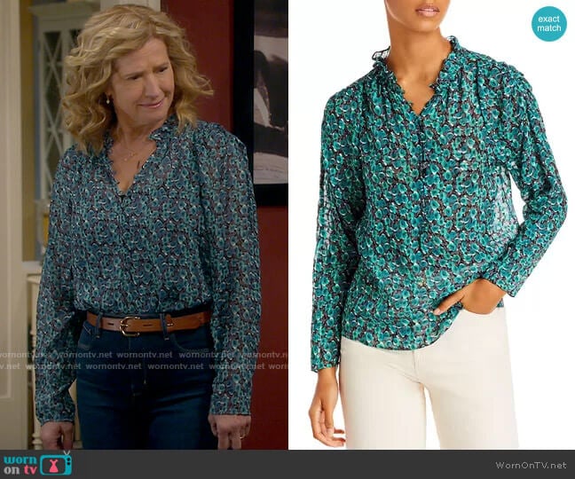 Rebecca Taylor Climbing Roses Top worn by Vanessa Baxter (Nancy Travis) on Last Man Standing