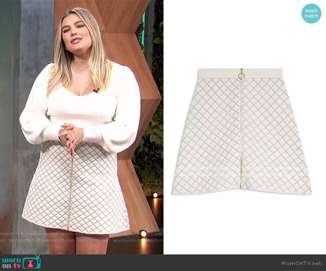 Hamyl Quilted Skirt by Sandro worn by Carissa Loethen Culiner on E! News