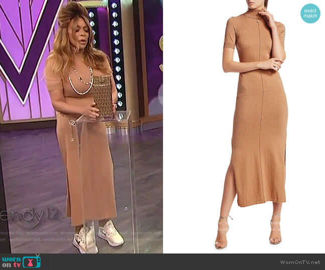 Alpine Knit Midi Sheath Dress by Staud worn by Wendy Williams on The Wendy Williams Show