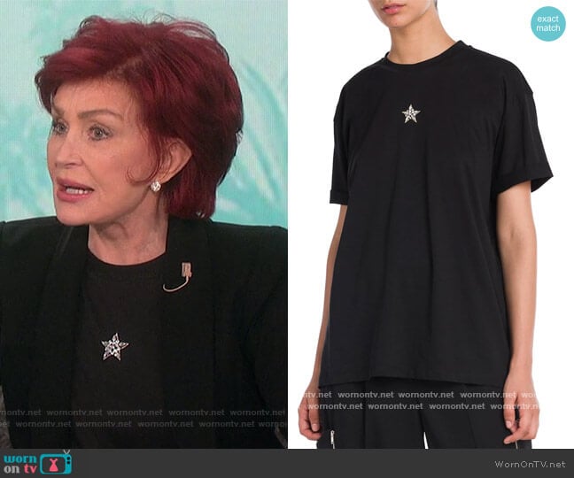 Mini Crystal Star Cotton Tee by Stella McCartney worn by Sharon Osbourne on The Talk