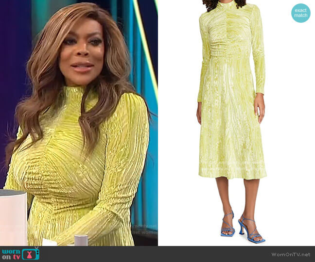 WornOnTV: Wendy’s yellow velvet ruched dress on The Wendy Williams Show ...