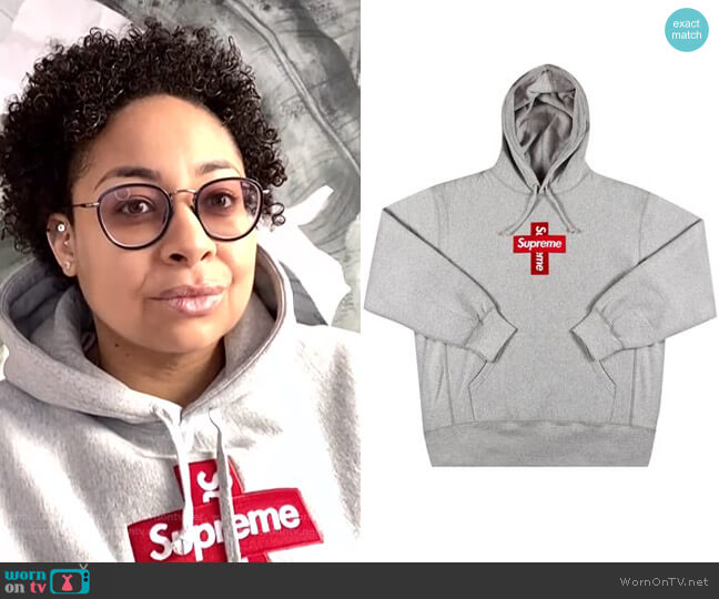 Cross Box Logo Hooded Sweatshirt by Supreme worn by Raven Symone on E! News Daily Pop