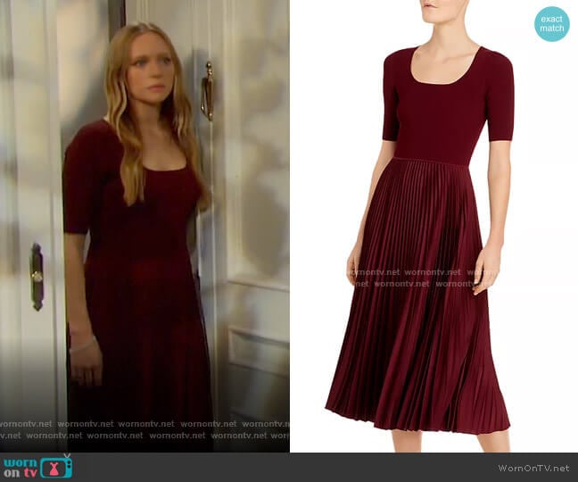 Pleated Midi Dress by Theory worn by Abigail Deveraux (Marci Miller) on Days of our Lives