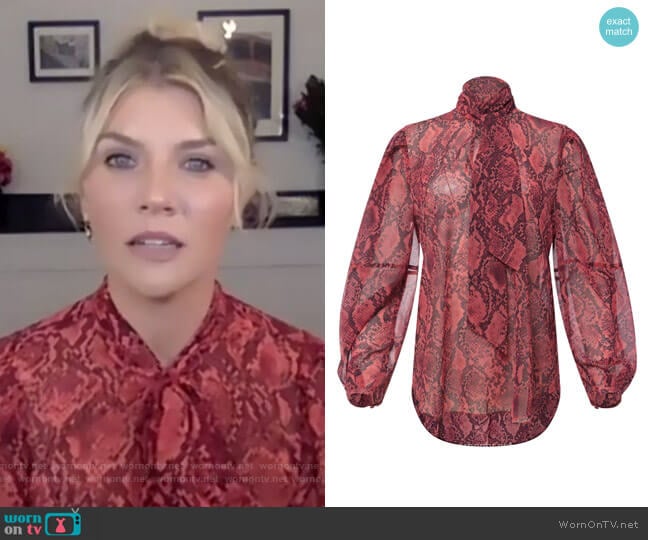 Lantern Blouse by Toccin worn by Amanda Kloots on The Talk