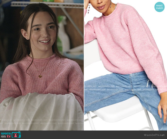 Crop Crewneck Sweater by Topshop worn by Grace (Ruby Jay) on The Unicorn