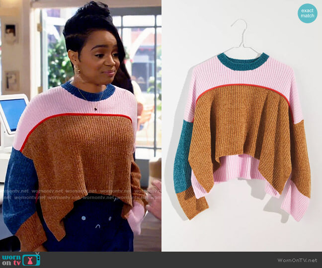 UO Fife Pullover Sweater worn by Randi (Kyla Pratt) on Call Me Kat