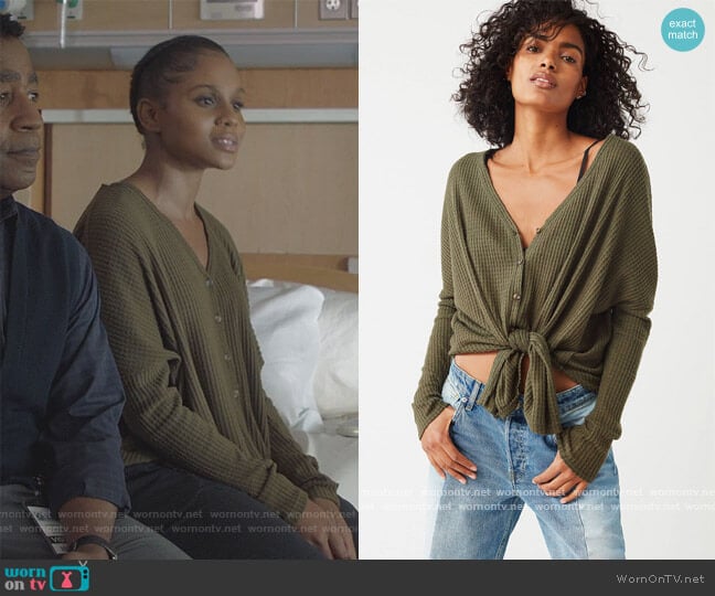 Jojo Thermal Button Front Top by Out From Under at Urban Outfitters