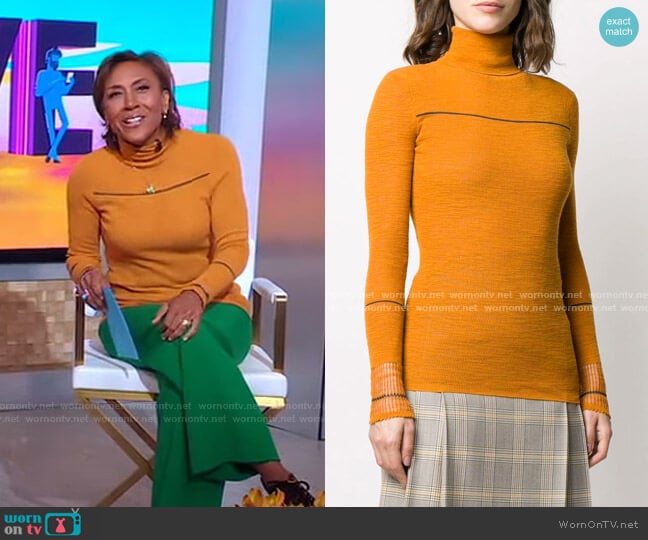 Turtle-Neck Jumper by Victoria Beckham worn by Robin Roberts on Good Morning America