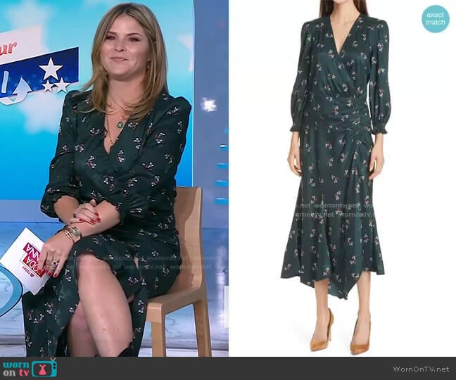 Yasmeen Long Sleeve Midi Dress by Veronica Beard worn by Jenna Bush Hager on Today