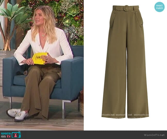 Ladybeetle Silk Wide-Leg Pants by Zimmermann worn by Amanda Kloots on The Talk