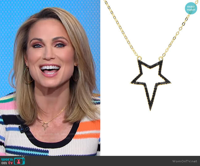 Rising Star Necklace by Accessory Concierge worn by Amy Robach  on Good Morning America