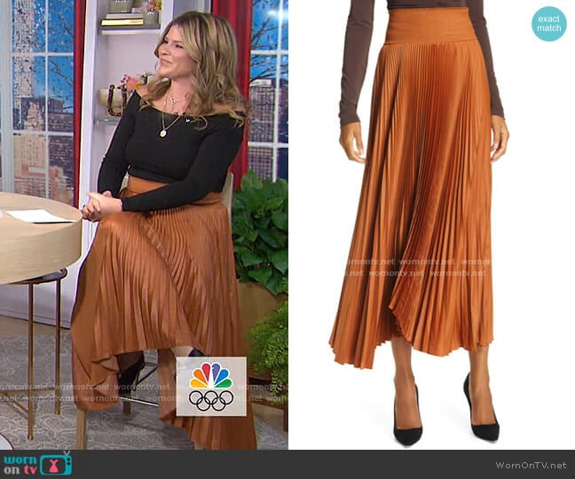 Demi Pleated Skirt by A.L.C. worn by Jenna Bush Hager on Today