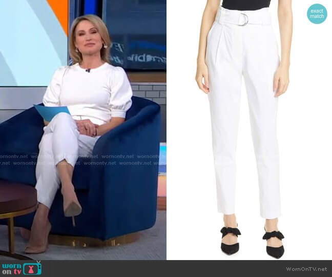 Diego Belted Linen Blend Trousers by A.L.C. worn by Amy Robach on Good Morning America