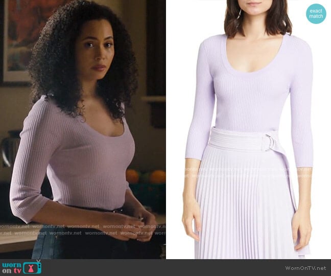 ALC Brandon Top worn by Macy Vaughn (Madeleine Mantock) on Charmed