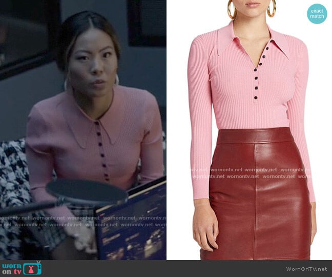 ALC Lance Polo Top worn by Mary Hamilton (Nicole Kang) on Batwoman