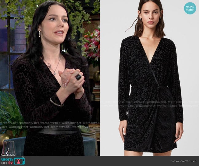 All Saints Laney Devore Dress worn by Tessa Porter (Cait Fairbanks) on The Young and the Restless