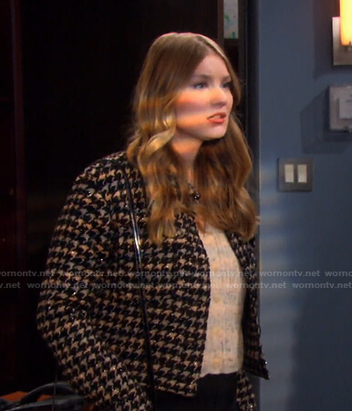 Allie’s houndstooth jacket on Days of our Lives