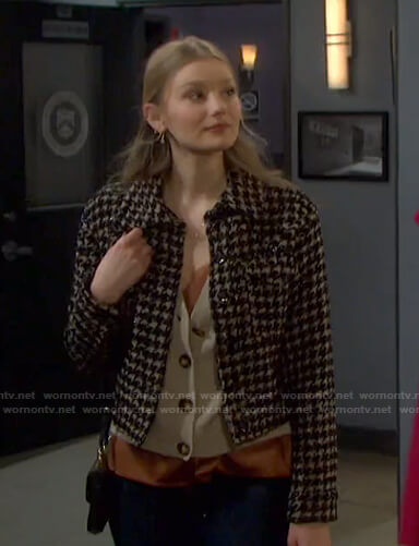 Allie's houndstooth jacket on Days of our Lives