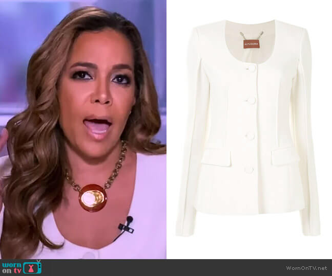 Tamaar plunging-neck blazer by Altuzarra worn by Sunny Hostin on The View