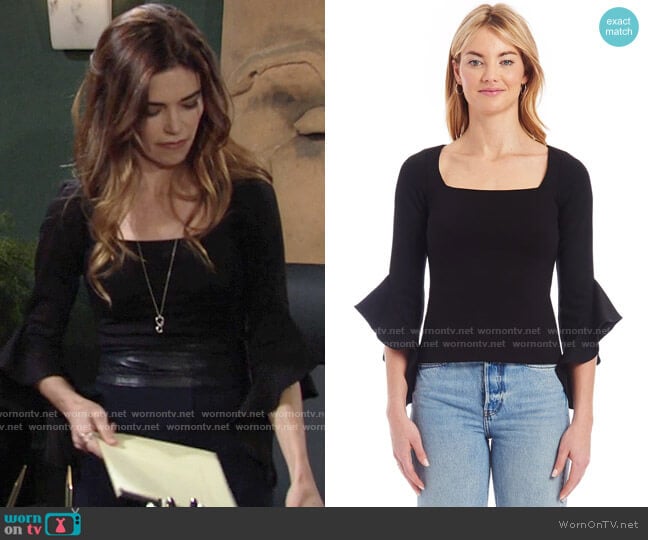 WornOnTV: Victoria’s black bell sleeve top on The Young and the ...
