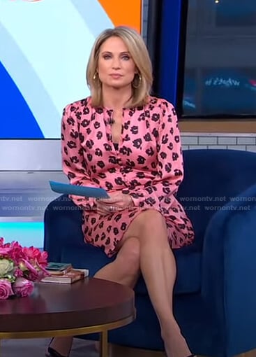 Amy’s pink floral mini dress on Good Morning America