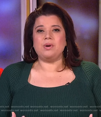 Ana’s green ribbed sweater on The View