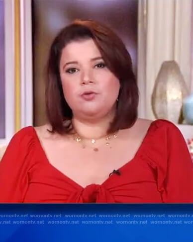 Ana’s red tie front blouse on The View