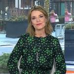 Savannah’s black and green clover print dress on Today