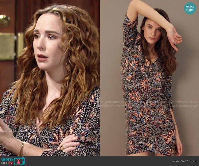 ba&sh Joanna Dress in Bleunuit worn by Mariah Copeland (Camryn Grimes) on The Young and the Restless