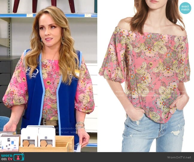 Tune In Off the Shoulder Top by Bailey 44 worn by Kelly Stables on Superstore