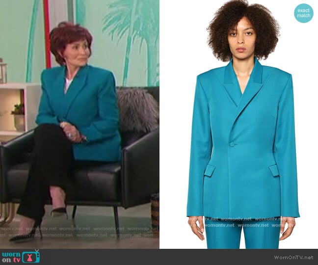 Double Breasted Twill Jacket by Balenciaga worn by Sharon Osbourne on The Talk