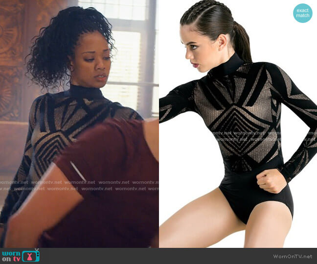 Balera Geometric Lace Leotard worn by Neveah Stroyer (Kylie Jefferson) on Tiny Pretty Things