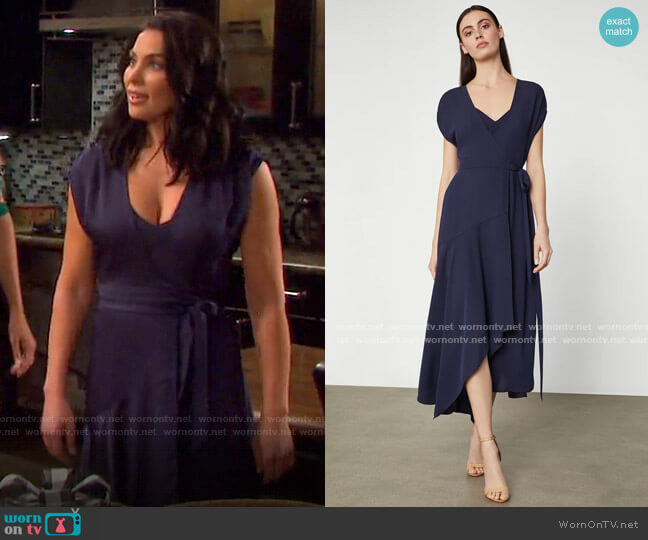 Crepe Satin Wrap Dress by Bcbgmaxazria worn by Chloe Lane (Nadia Bjorlin) on Days of our Lives