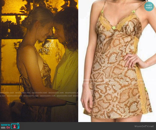 Betsey Johnson Snake Print Slip Dress worn by Jules Vaughn (Hunter Schafer) on Euphoria